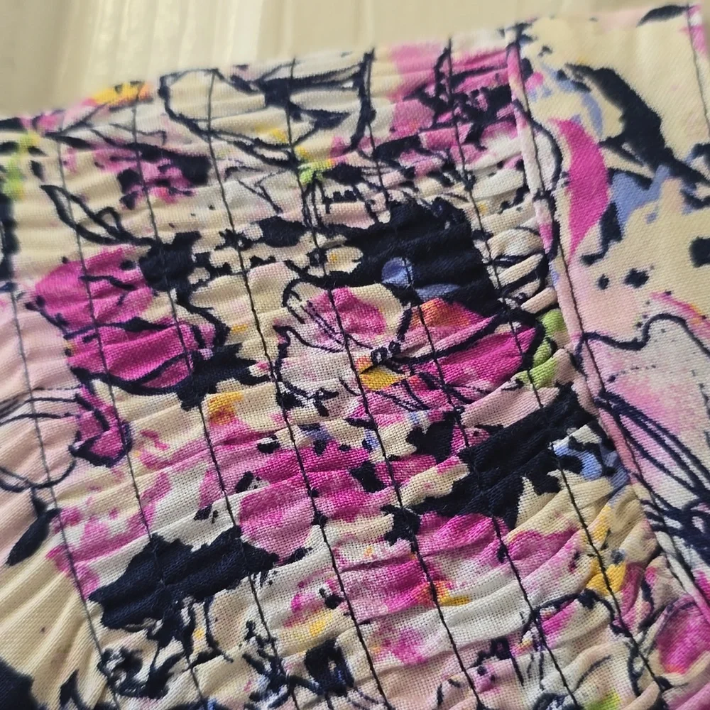 CROFT & BARROW BRAND WOMEN'S PURPLE & BLUE FLORAL SHORT SLEEVES DRESS SIZE SMALL_6